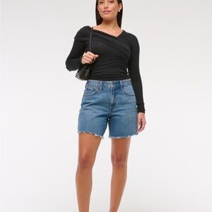 Abercrombie & Fitch High Rise Loose Short Denim Jeans - Curve Love